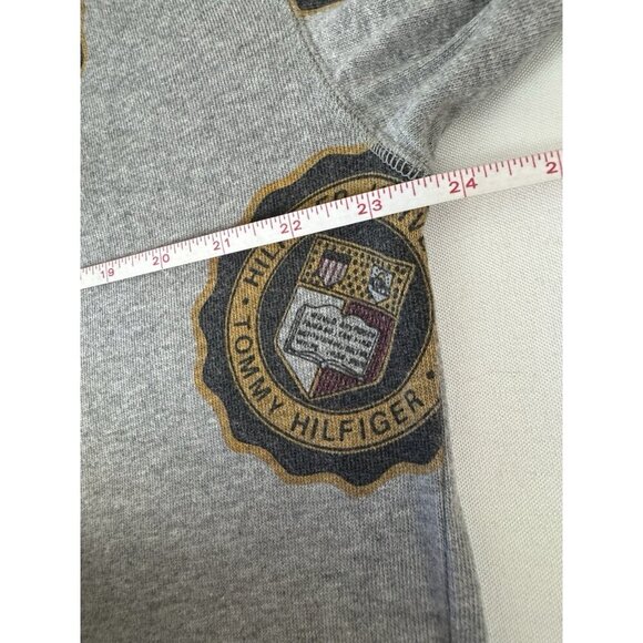 Tommy Hilfiger VTG Crest Print Polo Shirt L Long Sleeve Preppy Y2K Streetwear - Picture 4 of 7
